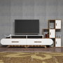 Hanah Home Flora S - Mueble de TV Nogal y Blanco